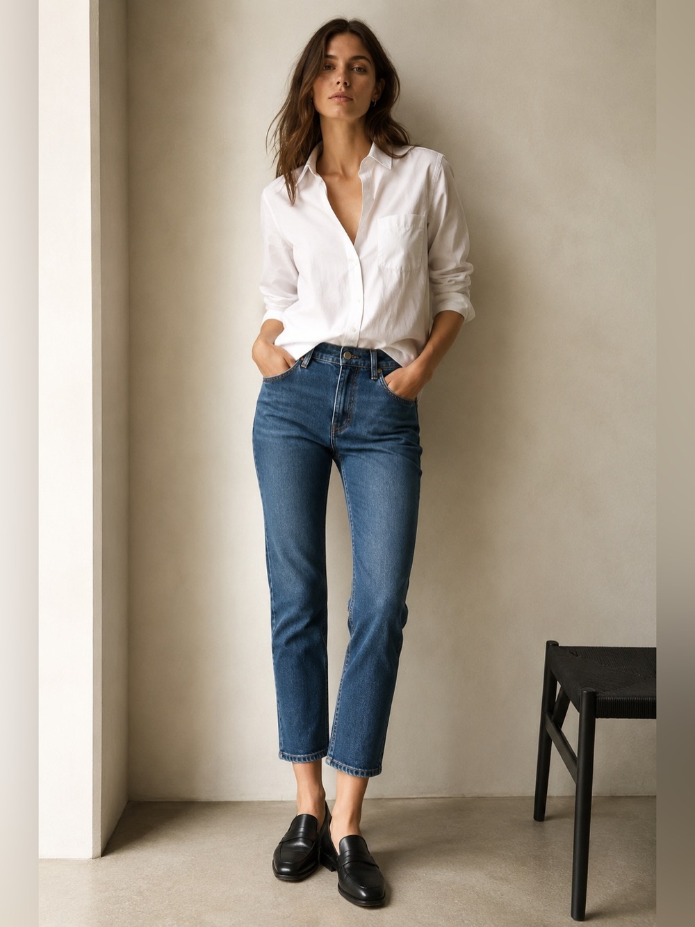 Massimo Dutti Mid Rise Cropped Slim Fit Jeans Blue Size 4